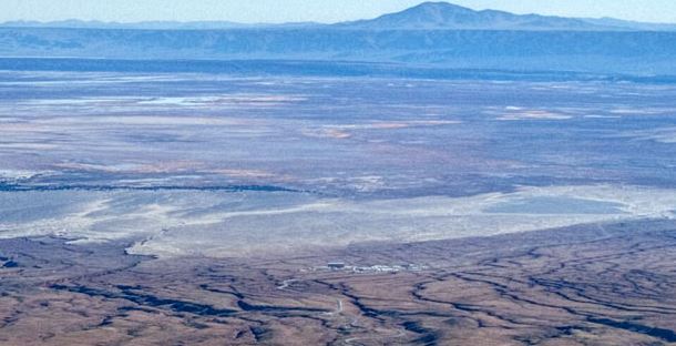 A view of the desert from above.